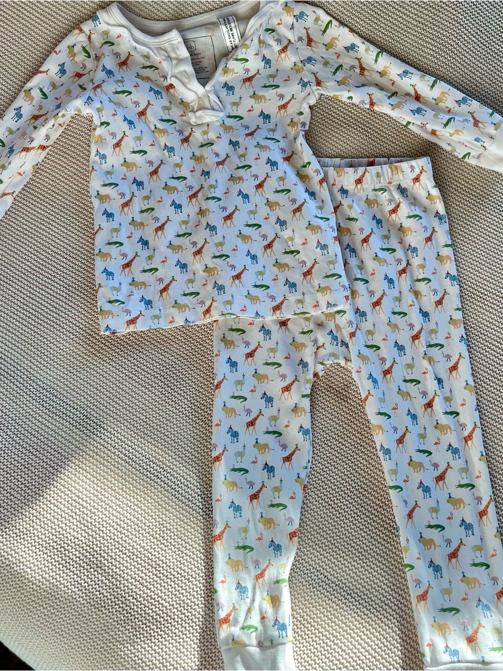 Lila + Hayes Pima Cotton Party Animals Pajama Set 2T